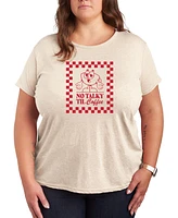 Trendy Plus No Talky Till Coffee Graphic Short Sleeve T-shirt