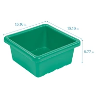 ECR4Kids Square Bin with Lid, Fern Green, 4-Pack