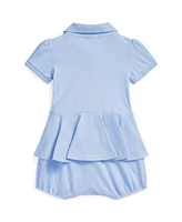 Polo Ralph Lauren Baby Girls Stretch Mesh Peplum Polo Shortall