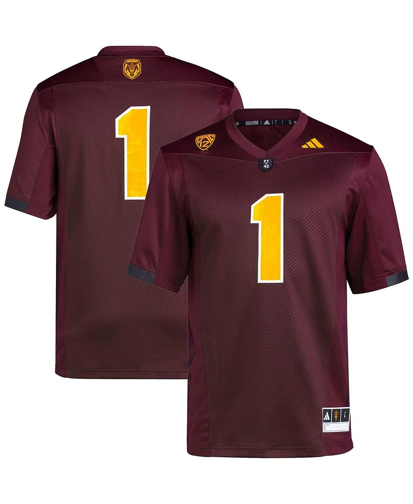 Men's adidas #1 Maroon Arizona State Sun Devils Premier Football Jersey