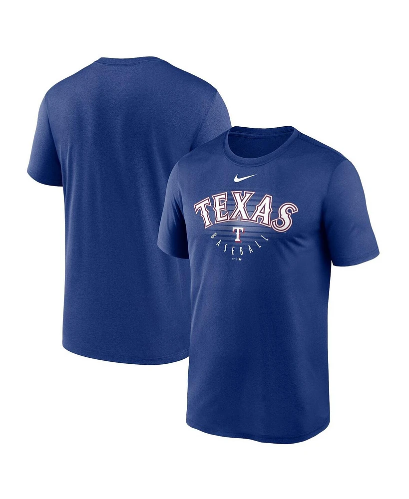 Men's Nike Royal Texas Rangers Wordmark Outline Legend T-shirt