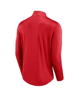 Men's Fanatics Red Los Angeles Angels Quarterback Quarter-Zip Top