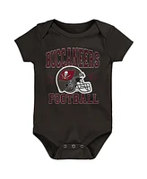 Baby Boys and Girls Red, Pewter, Gray Tampa Bay Buccaneers Born to Be 3-Pack Bodysuit Set