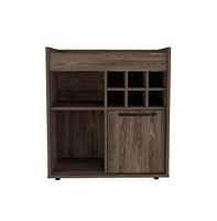 Depot E-shop Pasadena Bar Cabinet With Divisions, Two Concealed Shelves, Six Cubbies