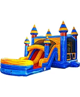 JumpOrange Melting Artic Commercial Grade Bounce House Water Slide Combo with Pool for Kids and Adults (with Blower), Basketball Hoop, Wet Dry Use, Ou