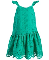 Nannette Toddler & Little Girls Cotton Eyelet Flutter-Strap Swing Dress