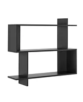 Danya B Manasa Floating Geometric Kilter Two-Tier Wall Shelf