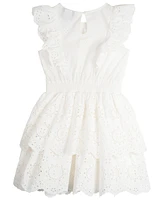 Rare Editions Little Girls Tiered Eyelet Casual Dress