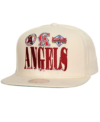 Men's Mitchell & Ness Cream California Angels Reframe Retro Snapback Hat