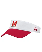 Men's Under Armour White Maryland Terrapins Logo Performance Adjustable Visor