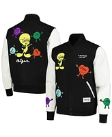 Men's Freeze Max Black, White Looney Tunes Positive Energy Tweety Bird Full-Zip Varsity Jacket