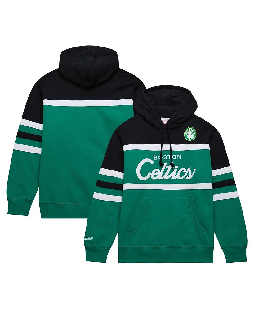 Men's Mitchell & Ness Kelly Green, Black Boston Celtics Head Coach Pullover Hoodie