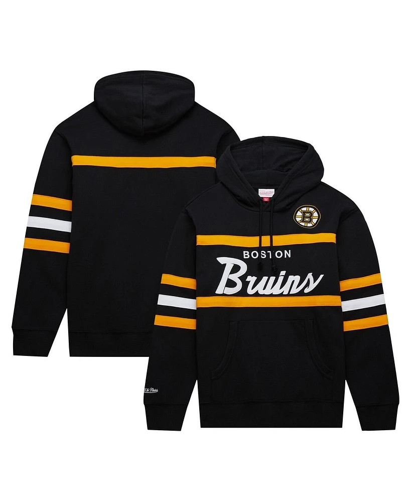 Men's Mitchell & Ness Black Boston Bruins Head Coach Pullover Hoodie