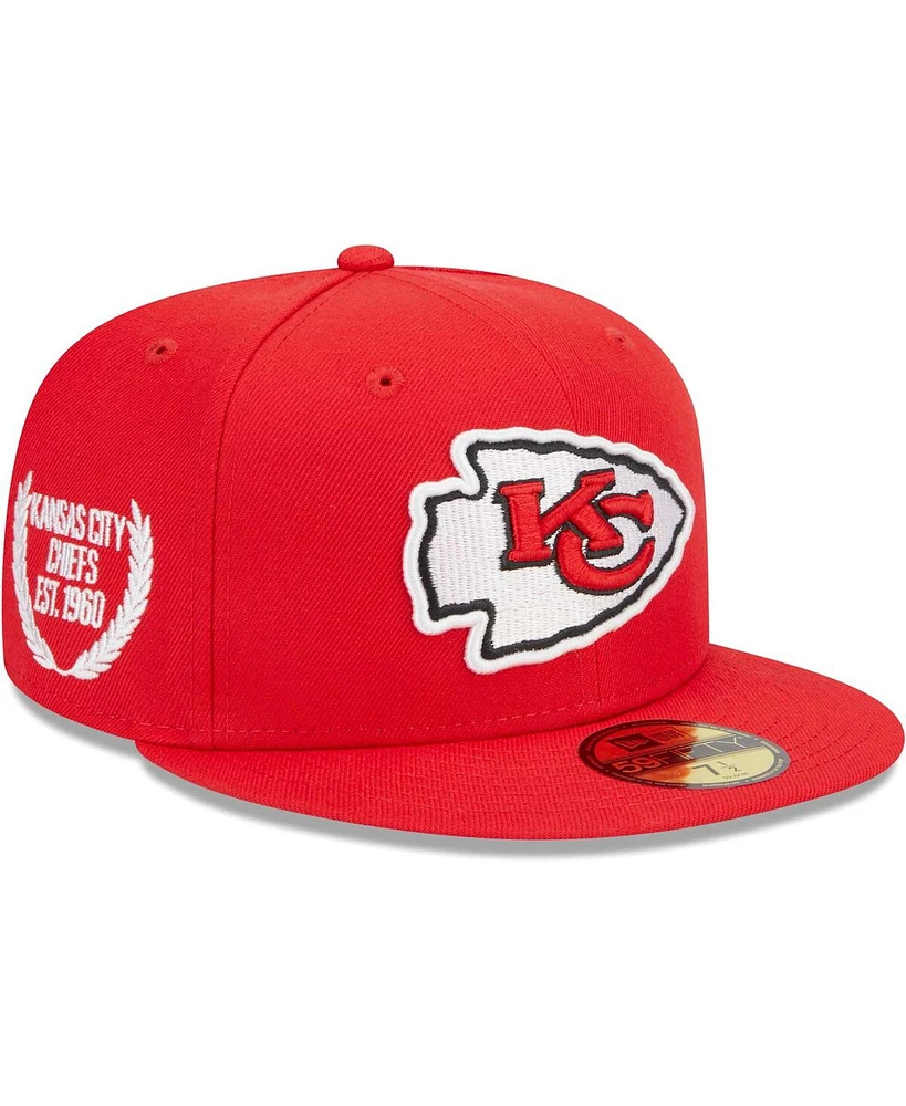 Men's New Era Red Kansas City Chiefs Camo Undervisor 59FIFTY Fitted Hat
