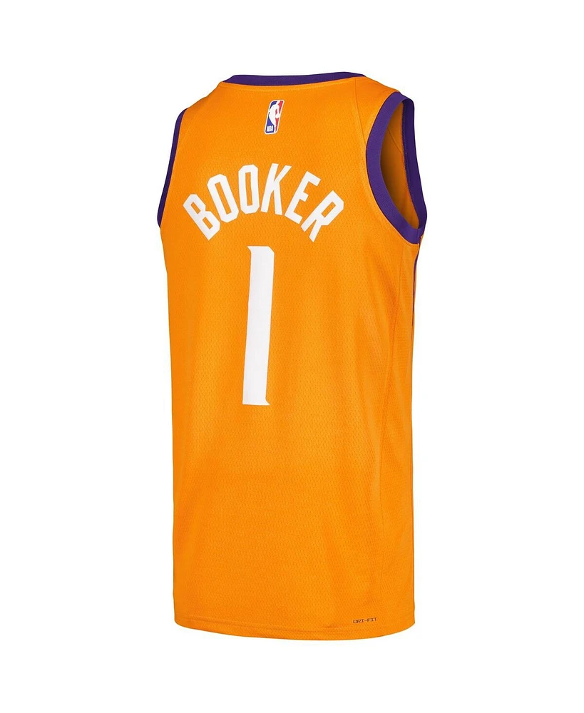 Men's Jordan Devin Booker Orange Phoenix Suns Swingman Jersey Player - Statement Edition