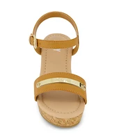 Dkny Little and Big Girls Amber Metal Strap Wedge Sandals