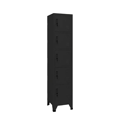 Locker Cabinet Black 15"x15.7"x70.9" Steel