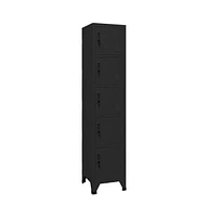 Locker Cabinet Black 15"x15.7"x70.9" Steel