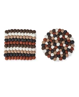 Thirstystone Felted Pom Pom Trivets, Set of 2