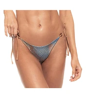 Guria Beachwear Women's Reversible Tortoise Ring Detail Scrunch Tie Side Bikini Bottom