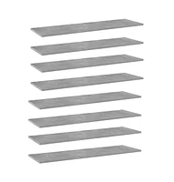 Bookshelf Boards 8 pcs Concrete Gray 39.4"x11.8"x0.6" Engineered Wood