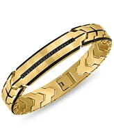 Esquire Men's Jewelry Black Diamond Chevron Link Bracelet (1/4 ct. t.w.) Stainless Steel, Created for Macy's 