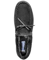 Club Room Men's Faux-Suede Moccasin Slippers with Faux-Fur Lining, Created for Macy's