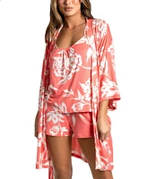 Linea Donatella Women's Printed 3/4-Sleeve Robe