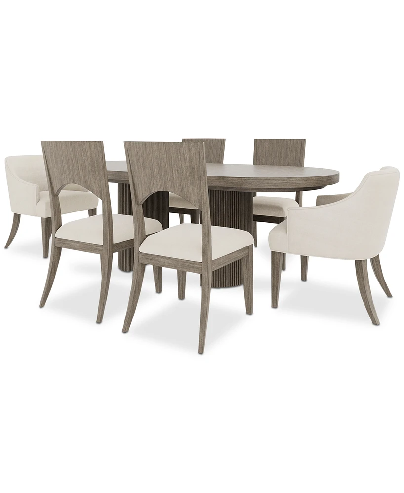 Frandlyn 7pc Dining Set (Table + 4 Side Chairs + 2 Host Chairs)