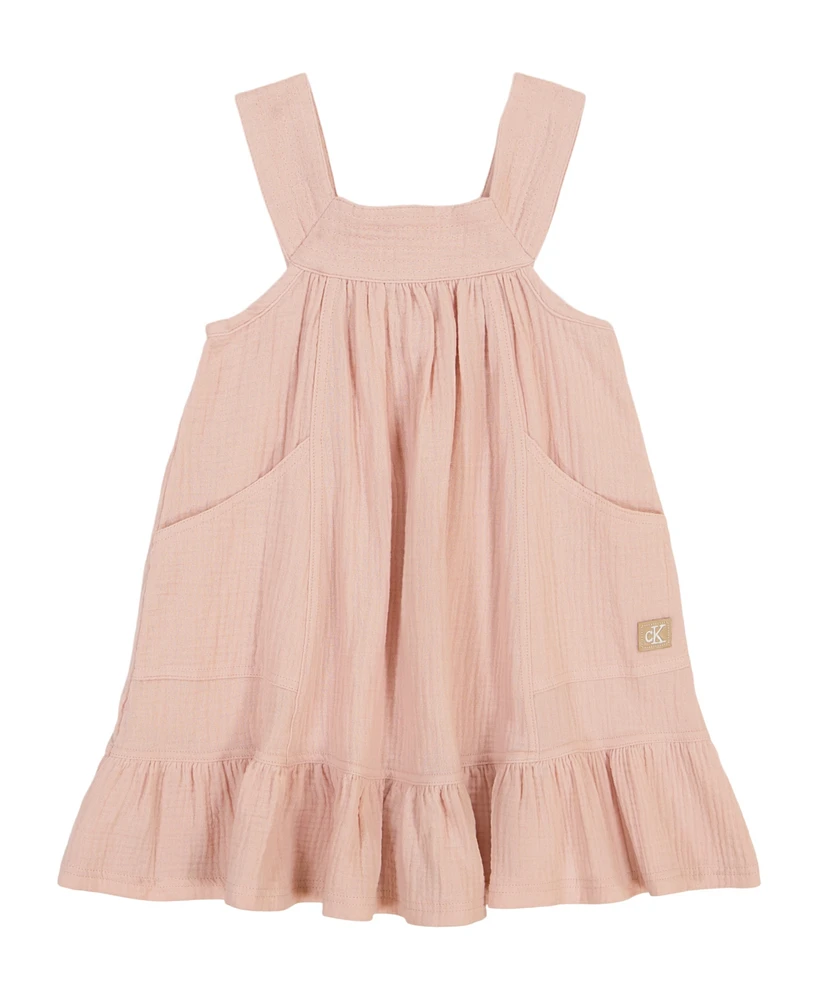 Calvin Klein Little Girls One Piece Gauze Tiered A-Line Dress