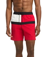 Tommy Hilfiger Men's Long Drawstring Flag 7" Swim Trunks