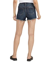 Silver Jeans Co. Women's Suki Luxe Stretch Mid Rise Curvy Fit Denim Shorts