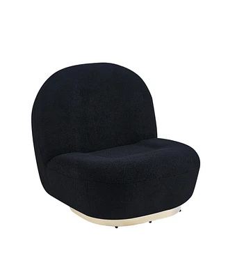 Simplie Fun Modern Velvet Swivel Accent Chair, Swivel Barrel Chair With Finish Stainless Steel Base