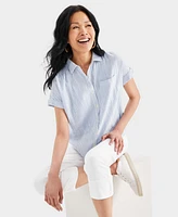 Style & Co Petite Cotton Gauze Camp Shirt, Created for Macy's