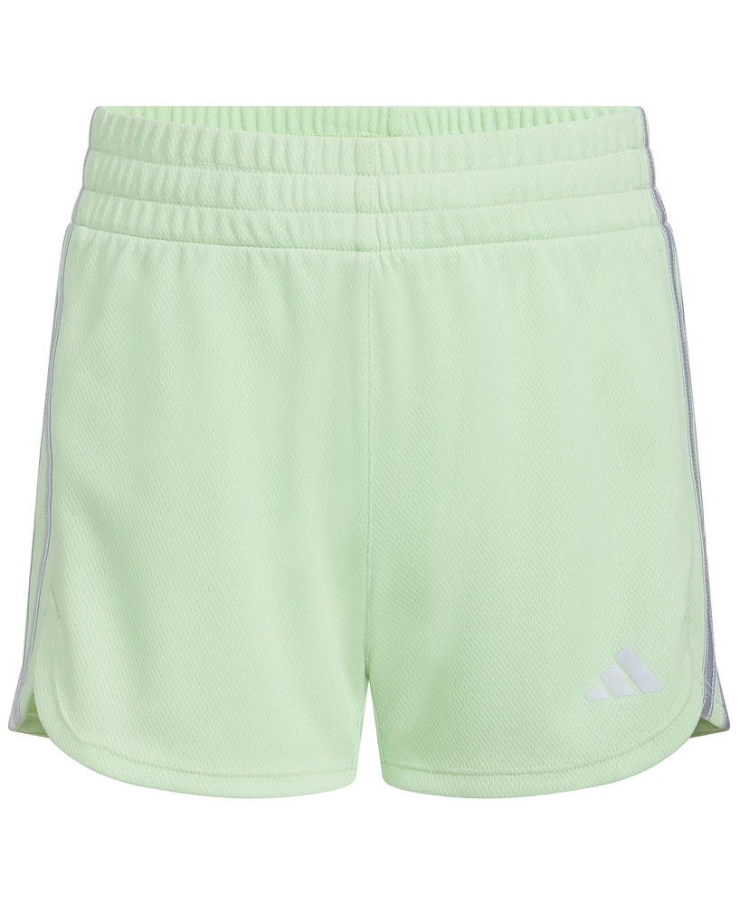 adidas Big Girls 3-Stripe Pacer Mesh Shorts