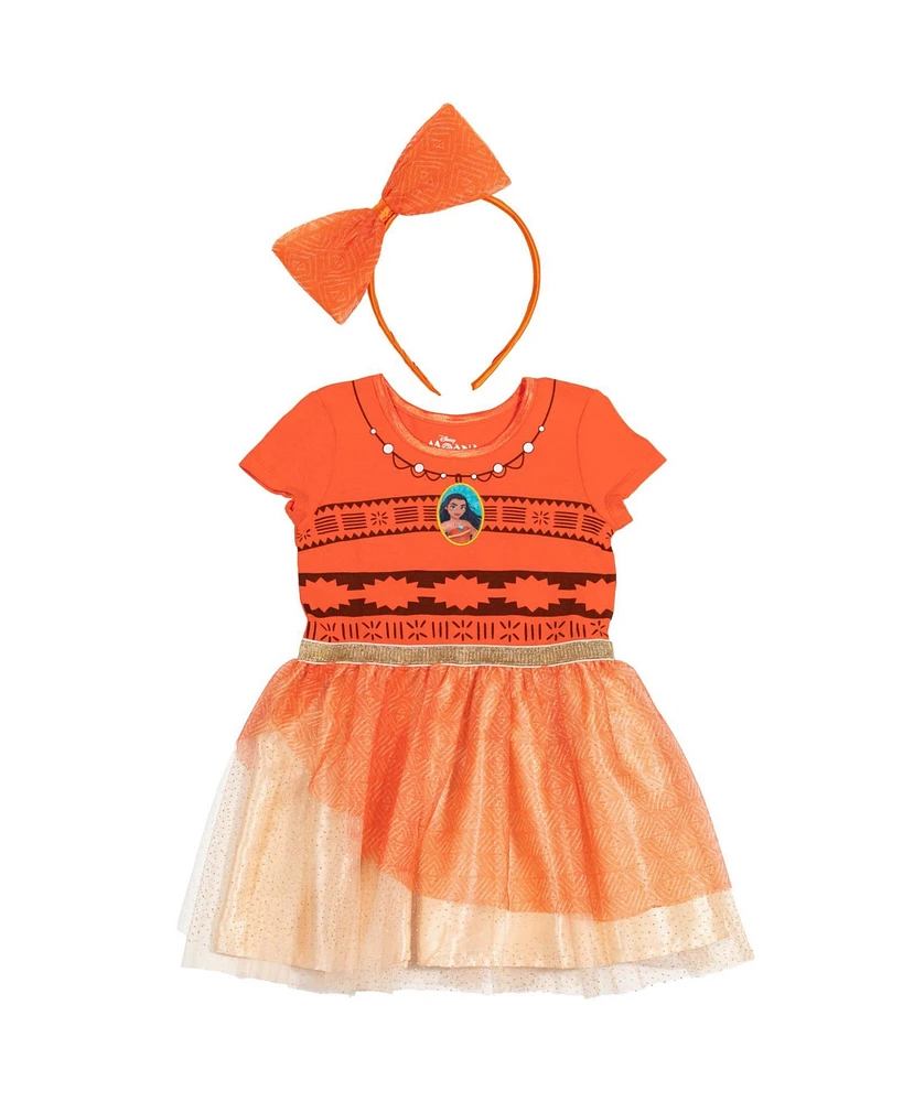 Disney Toddler Girls Moana Tulle Dress and Headband