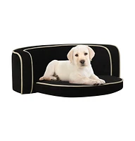 vidaXL Foldable Dog Sofa Black 28.7"x26.4"x10.2" Plush Washable Cushion
