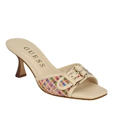 Guess Women's Dista Mid Heel Open Toe Buckle Sandals