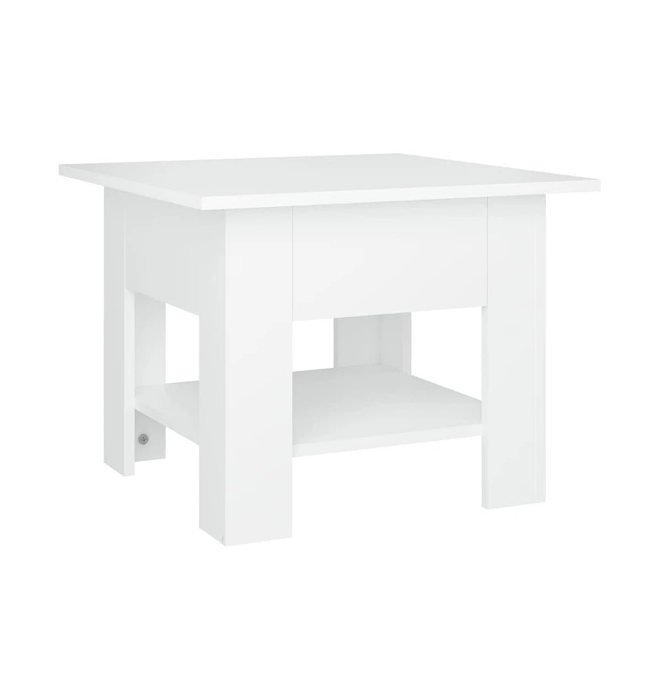 Coffee Table White 21.7"x21.7"x16.5" Engineered Wood