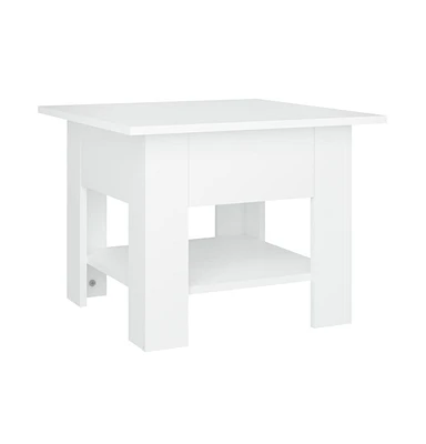 Coffee Table White 21.7"x21.7"x16.5" Engineered Wood