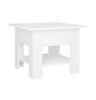 Coffee Table White 21.7"x21.7"x16.5" Engineered Wood