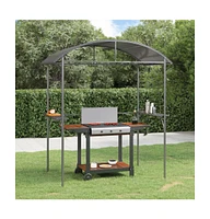 Bbq Gazebo with Side Shelves Anthracite 86.6"x45.3"x90.6" Steel