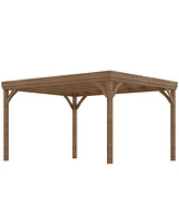 Outsunny 10' x 12' Outdoor Wood Pergola, Climbing Vine Gazebo, Gray