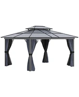 Outsunny Outsunny 10x10 Hardtop Gazebo with Aluminum Frame,