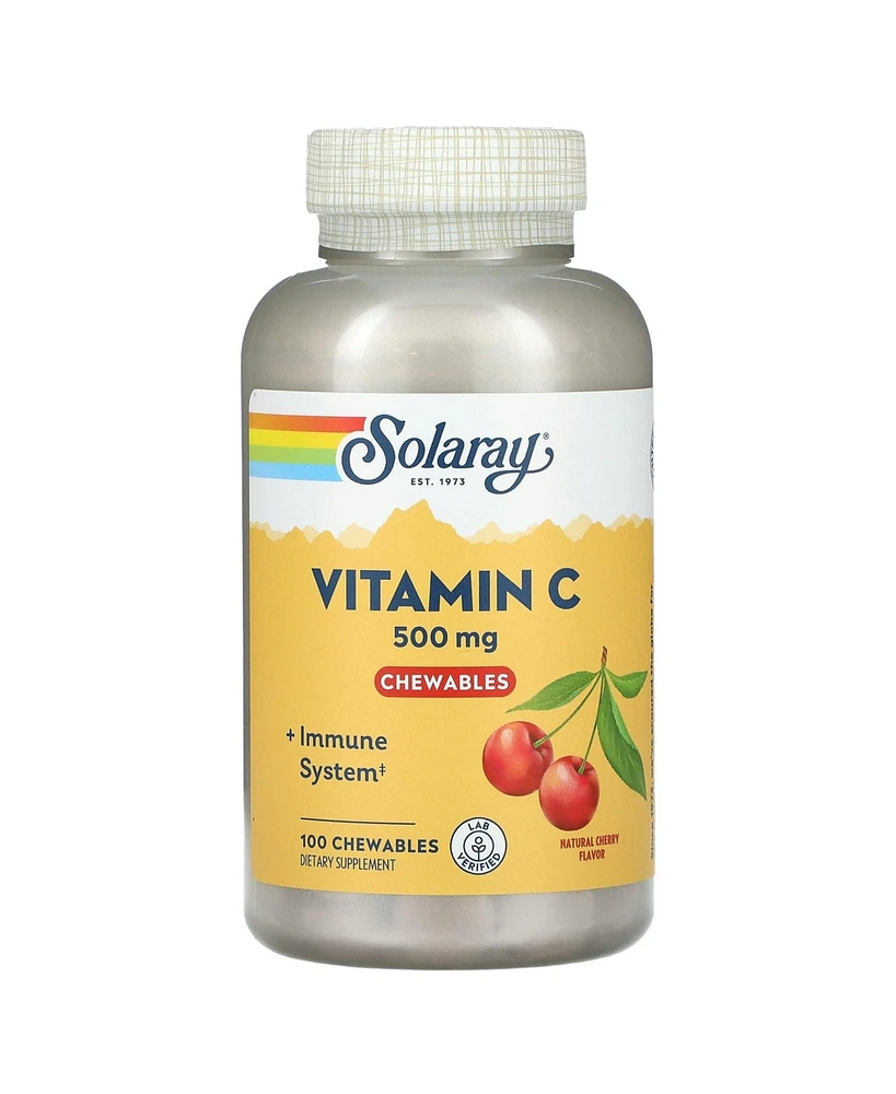 Solaray Vitamin C Chewable Natural Cherry 500 mg - 100 Chewable - Assorted Pre