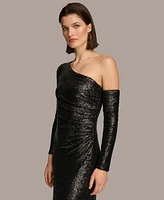 Donna Karan Women's Sequin One-Shoulder Gown Dress