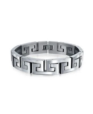 Bling Jewelry Masculine Geometric Chain Link Bracelet Men Black Gold Silver Tone 8.5 9