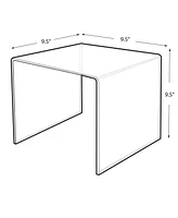 Azar Displays Clear Acrylic Riser Pedestal Display 9.5"W x 9.5"D x 9.5"H, 4-Pack