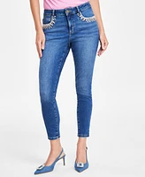 I.n.c. International Concepts Women's Mid-Rise Embellished Skinny Jeans, Created for Macy's
