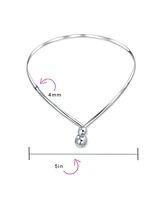 Bling Jewelry Geometric V Shape Interlocking Balls Collar Statement Necklace For Women Silver Sterling